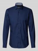 ETERNA Slim Fit Businesshemd aus Popeline in Marine, Größe 39
