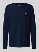 Tommy Jeans Slim Fit Longsleeve mit Label-Stitching in Marine, Größe X...
