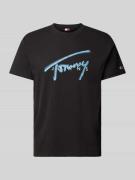 Tommy Jeans T-Shirt mit Label-Print in Black, Größe L