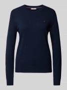 Tommy Hilfiger Strickpullover mit Logo-Stitching in Marine, Größe XS
