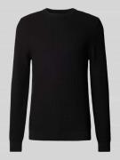 MCNEAL Regular Fit Strickpullover aus reiner Baumwolle in Black, Größe...