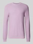 MCNEAL Regular Fit Strickpullover aus reiner Baumwolle in Lila Melange...