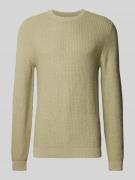 MCNEAL Regular Fit Strickpullover aus reiner Baumwolle in Lind Melange...