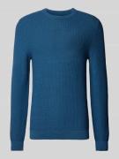 MCNEAL Regular Fit Strickpullover aus reiner Baumwolle in Petrol Melan...