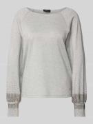 monari Longsleeve mit Ziersteinbesatz in Silber, Größe 36