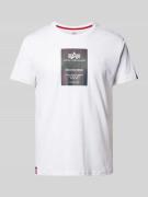 Alpha Industries T-Shirt mit Rundhalsausschnitt in Weiss, Größe M