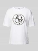 JOOP! T-Shirt mit Strasssteinbesatz in Weiss, Größe 36