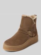 Marc O'Polo Boots aus echtem Wildleder mit Teddy-Futter und Schnalle i...