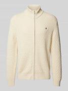 Gant Strickjacke mit Reißverschluss in Offwhite, Größe XL