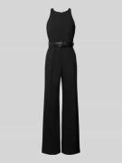 Mango Jumpsuit mit Taillengürtel in Black, Größe L