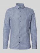 OLYMP Level Five Slim Fit Businesshemd mit Allover-Muster in Marine, G...