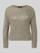 Marc Cain Strickpullover mit Woll-Anteil und Paillettenbesatz in Oliv,...