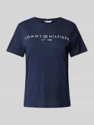 Tommy Hilfiger T-Shirt mit Label-Print in Marine, Größe S