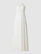Luxuar Brautkleid aus Spitze und Chiffon in Offwhite, Größe 36