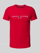 Tommy Hilfiger T-Shirt mit Label-Stitching in Rot, Größe L