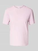 Vila T-Shirt mit geripptem Rundhalsausschnitt Modell 'NORA' in Rosa, G...