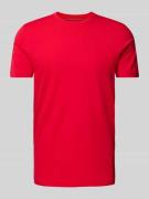 Christian Berg Men T-Shirt mit geripptem Rundhalsausschnitt in Rot, Gr...