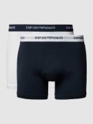 Emporio Armani Trunks aus Baumwoll-Mix mit elastischem Logo-Bund in We...