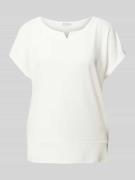Tom Tailor Regular Fit T-Shirt aus Materialmix in Ecru, Größe M