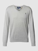 Polo Ralph Lauren Longsleeve mit Logo-Stitching in Hellgrau Melange, G...