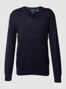 Polo Ralph Lauren Longsleeve mit Logo-Stitching in Marine, Größe XXL