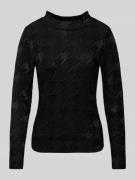 s.Oliver BLACK LABEL Slim Fit T-Shirt mit Hahnentrittmuster in Black, ...