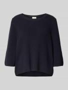 Milano Italy Strickpullover mit 3/4-Ärmel in Dunkelblau, Größe M