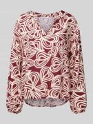 ZABAIONE Blusenshirt mit V-Ausschnitt in Rot, Größe S