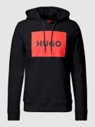 HUGO Hoodie mit Label-Print Modell 'Duratschi' in Black, Größe M