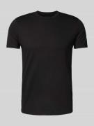 Emporio Armani T-Shirt mit geripptem Rundhalsausschnitt in Black, Größ...