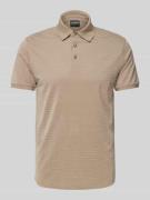 Emporio Armani Slim Fit Poloshirt mit Label-Print in Taupe, Größe L