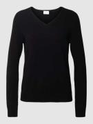 Vila Strickpullover mit V-Ausschnitt Modell 'Viril' in Black, Größe L