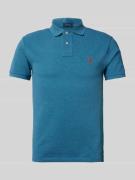 Polo Ralph Lauren Slim Fit Poloshirt mit Label-Stitching in Marine, Gr...