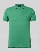 Polo Ralph Lauren Slim Fit Poloshirt mit Label-Stitching in Gruen, Grö...