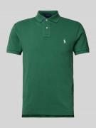 Polo Ralph Lauren Slim Fit Poloshirt mit Label-Stitching in Smaragd, G...