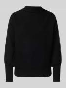 Zero Strickpullover aus Viskose-Mix mit Stehkragen in Black, Größe 38