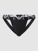 Emporio Armani Jockstrap mit Logo-Bund im 2er-Pack in Black, Größe L