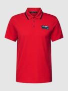 Karl Lagerfeld Beachwear Poloshirt mit Label-Patch in Rot, Größe M