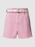 edc By Esprit Jeansshorts aus Baumwolle mit Gürtel in Rosa, Größe 28