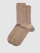 camano Socken mit Label-Print im 2er-Pack in Sand, Größe 39-42