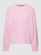 Tommy Hilfiger Strickpullover mit Zopfmuster in Rosa, Größe XS