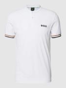 BOSS Green Slim Fit Poloshirt mit Stehkragen Modell 'Pariq' in Weiss, ...