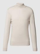 CK Calvin Klein Strickpullover mit Stehkragen in Sand, Größe S