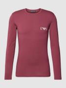 Emporio Armani Longsleeve mit Label-Print in Bordeaux, Größe L