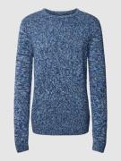Christian Berg Men Strickpullover mit gerippten Abschlüssen in Marine,...