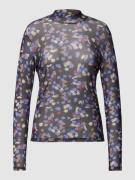 Vila Semitransparentes Longsleeve mit Stehkragen Modell 'VIVOLETTIS' i...