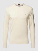 Tommy Hilfiger Regular Fit Strickpullover mit Label-Stitching in Beige...