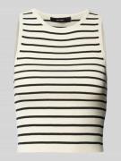 Vero Moda Crop Top in unifarbenem Design Modell 'GINNY' in Offwhite, G...