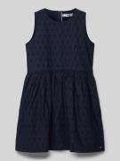 Tommy Hilfiger Teens Knielanges Kleid mit floraler Stickerei in Marine...