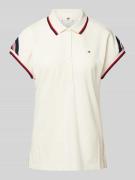 Tommy Hilfiger Poloshirt mit Knopfleiste in Ecru, Größe M